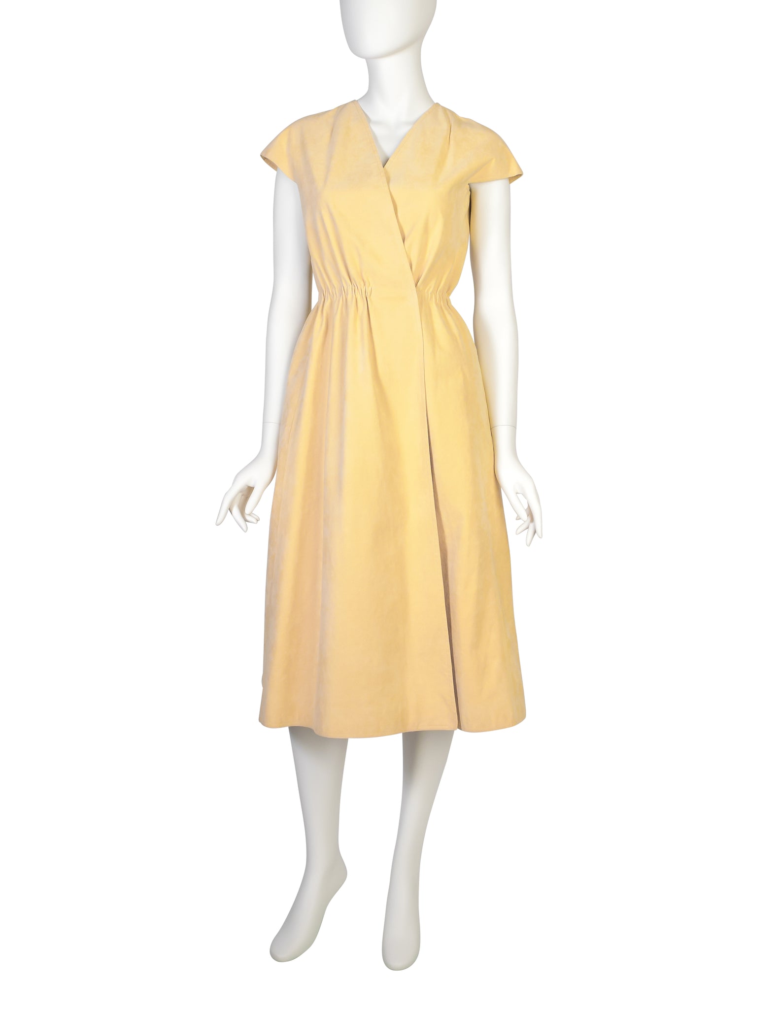 Halston Vintage 1970s Iconic Light Yellow Ultrasuede Wrap Dress – Amarcord  Vintage Fashion